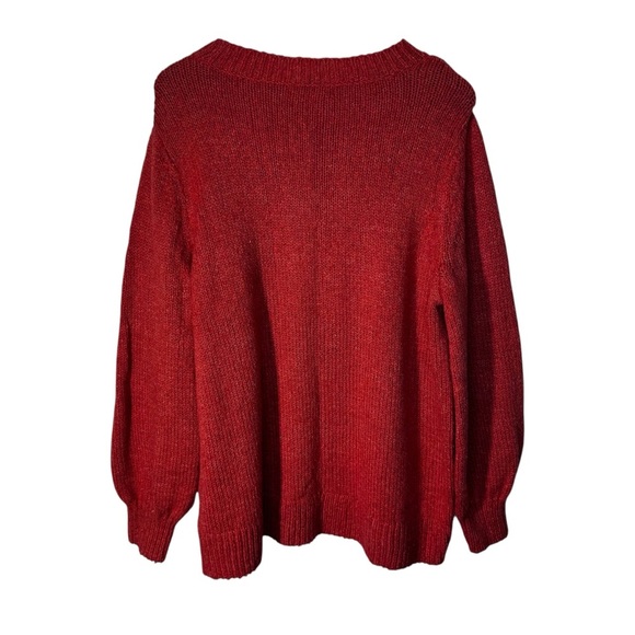 Addition Elle Crew Neck Burnt Orange Knit Sweater Size 1x - Picture 2 of 10